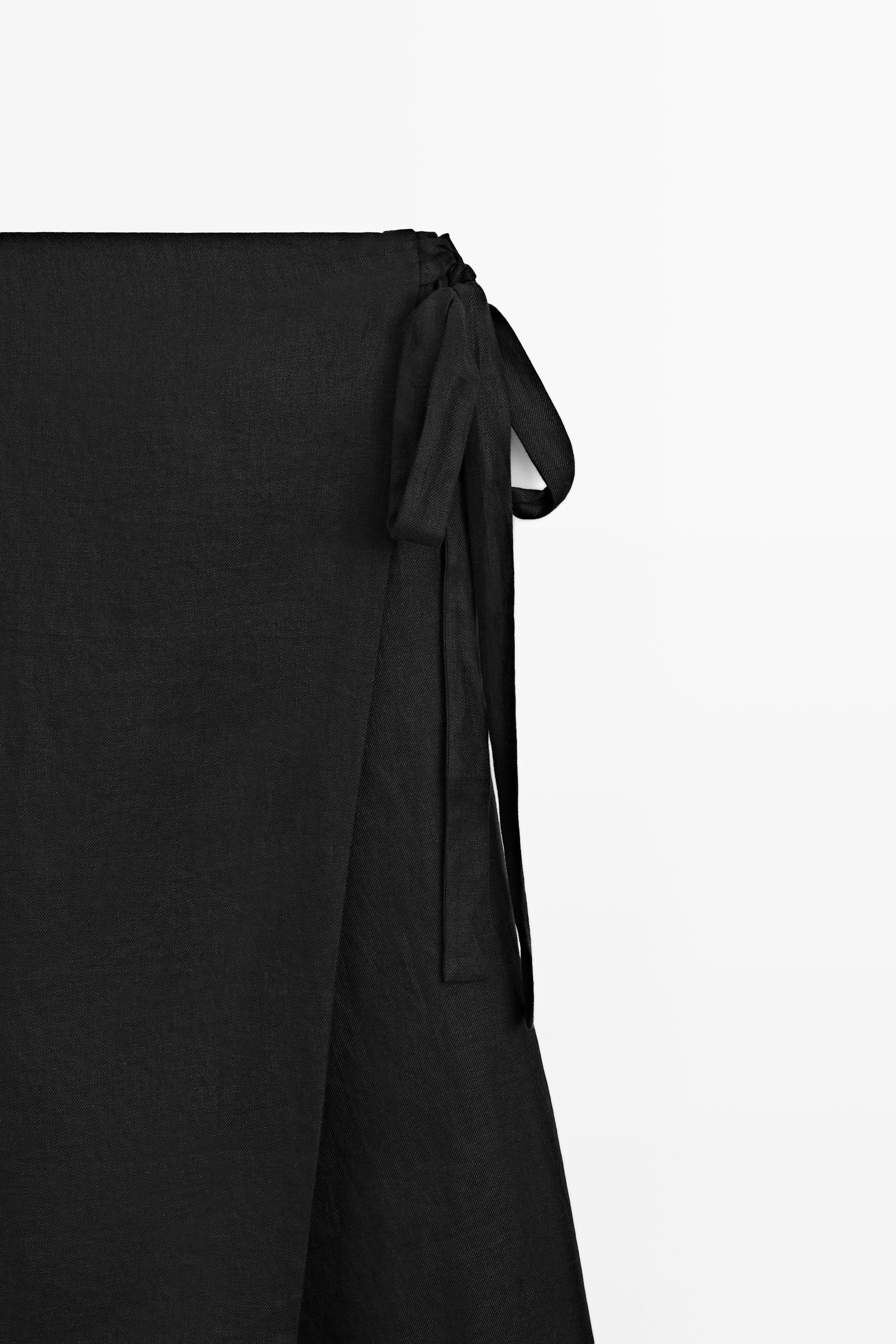 Jupe-culotte détails brodés 100 % lin